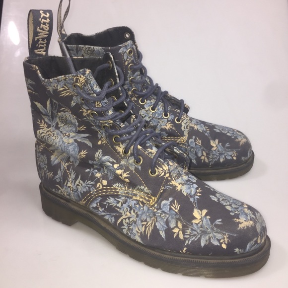 blue floral doc martens
